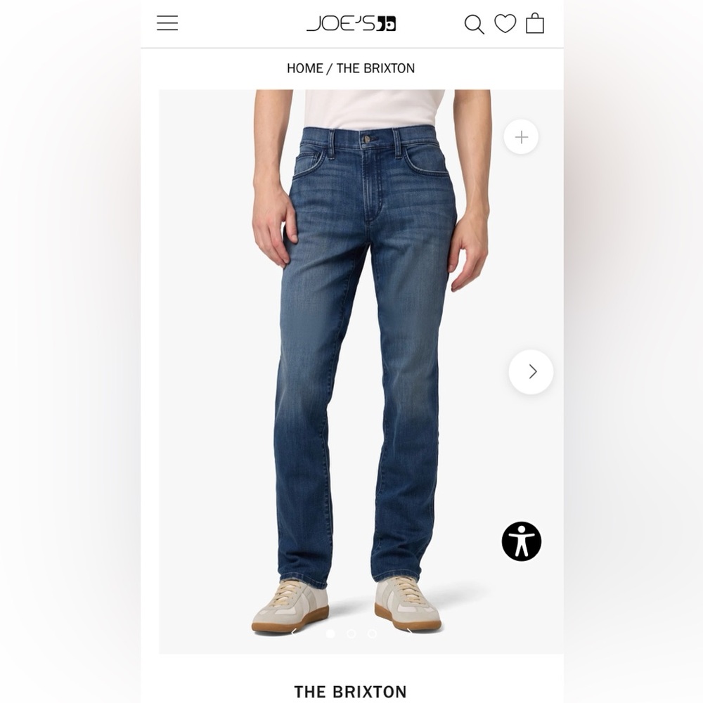 Joe’s Jeans Brixton Straight and Narrow Fit, Med Wash, Men’s Size 34W - Picture 2 of 13